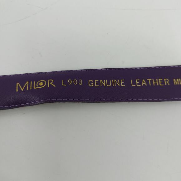Milor Purple Suede Vintage 80s 90s Belt Genuine Leather M/L - Picture 6 of 14